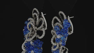 
                
                    Load and play video in Gallery viewer, Talia earrings in diamonds and blue sapphires
                
            