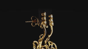 
                
                    Load and play video in Gallery viewer, Anemone 18K yellow gold and white diamond chandelier earrings
                
            