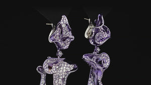 
                
                    Load and play video in Gallery viewer, Aylin diamond earrings in purple custom rhodium finish
                
            